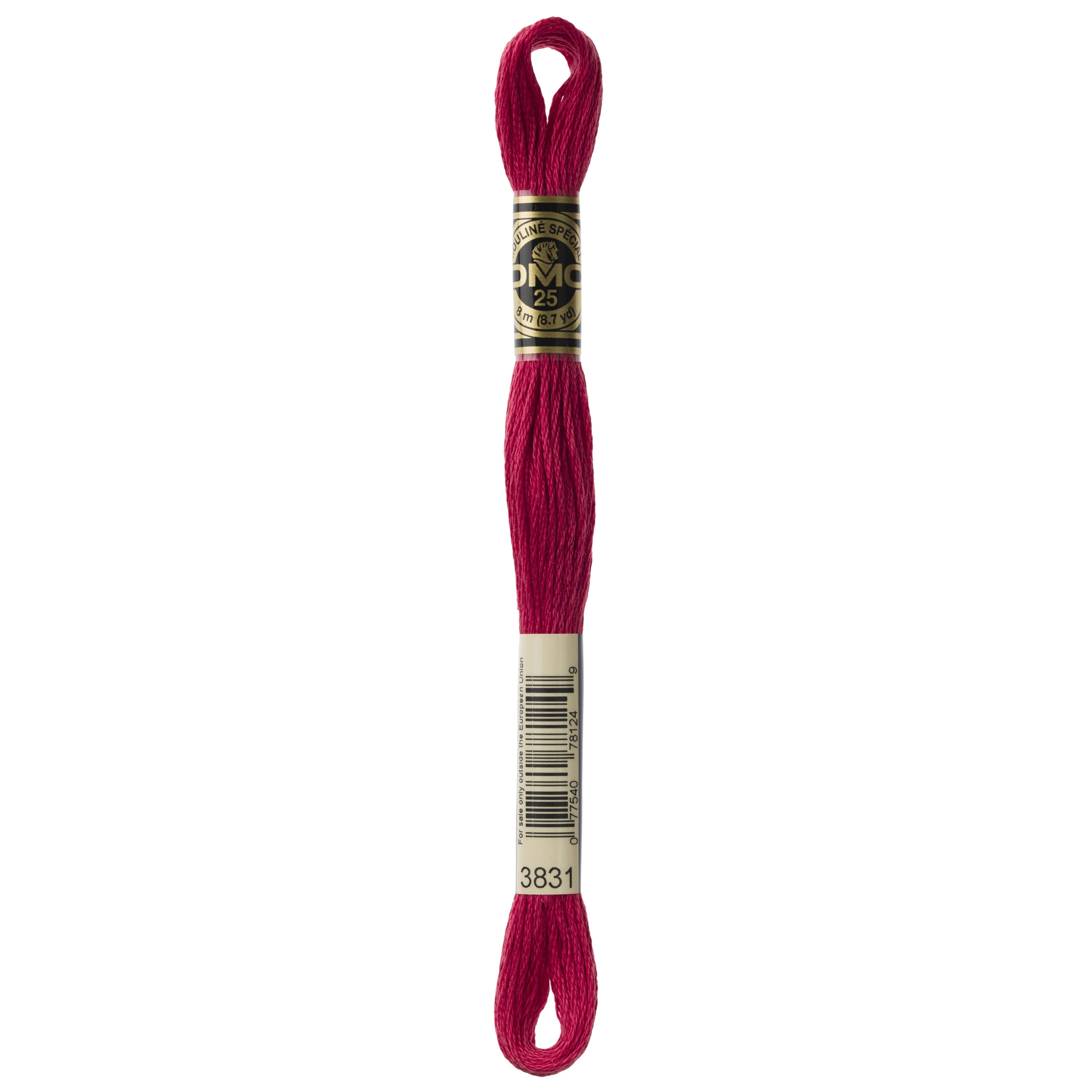 One skein of DMC Mouliné Stranded Cotton thread Colour code 3831