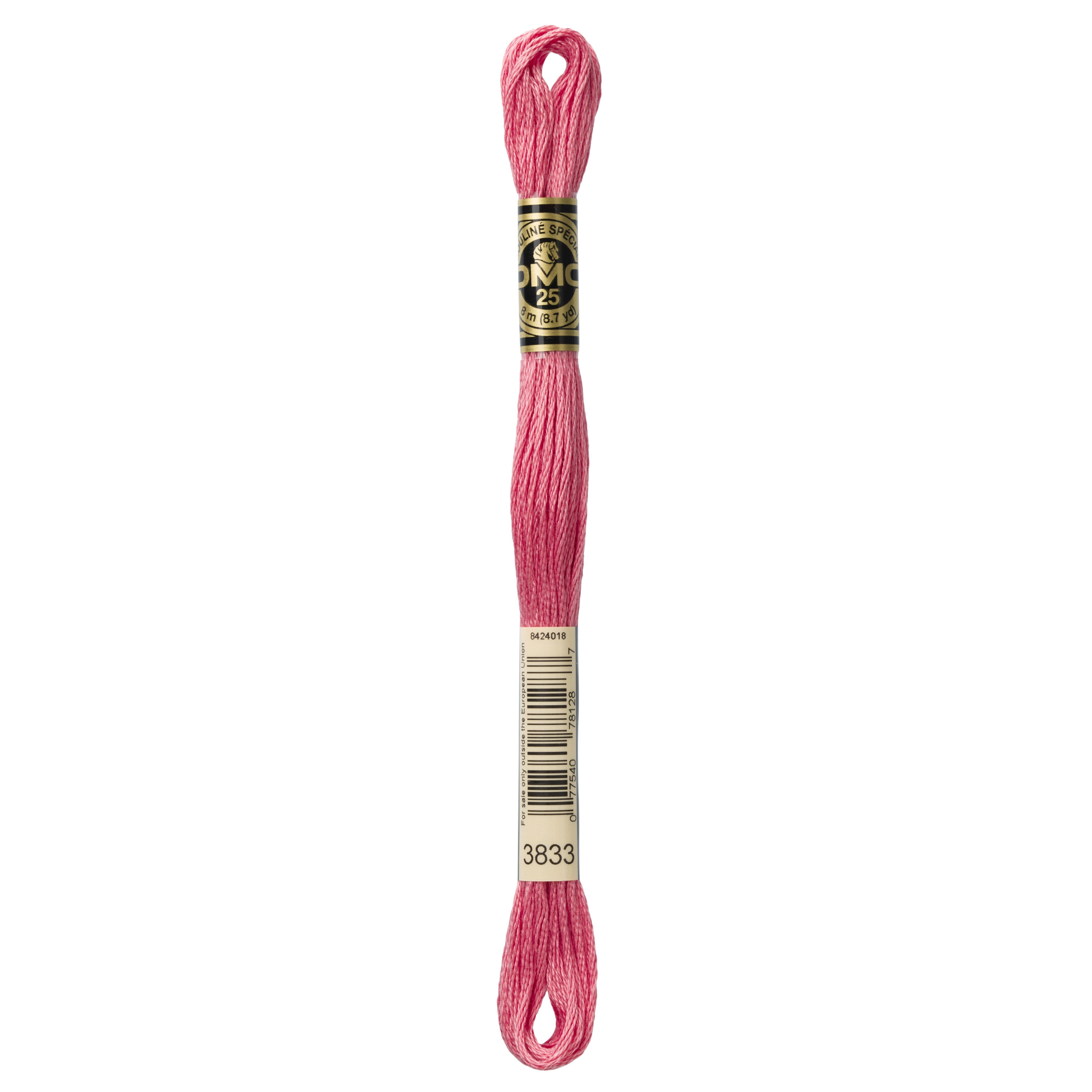 One skein of DMC Mouliné Stranded Cotton thread Colour code 3833