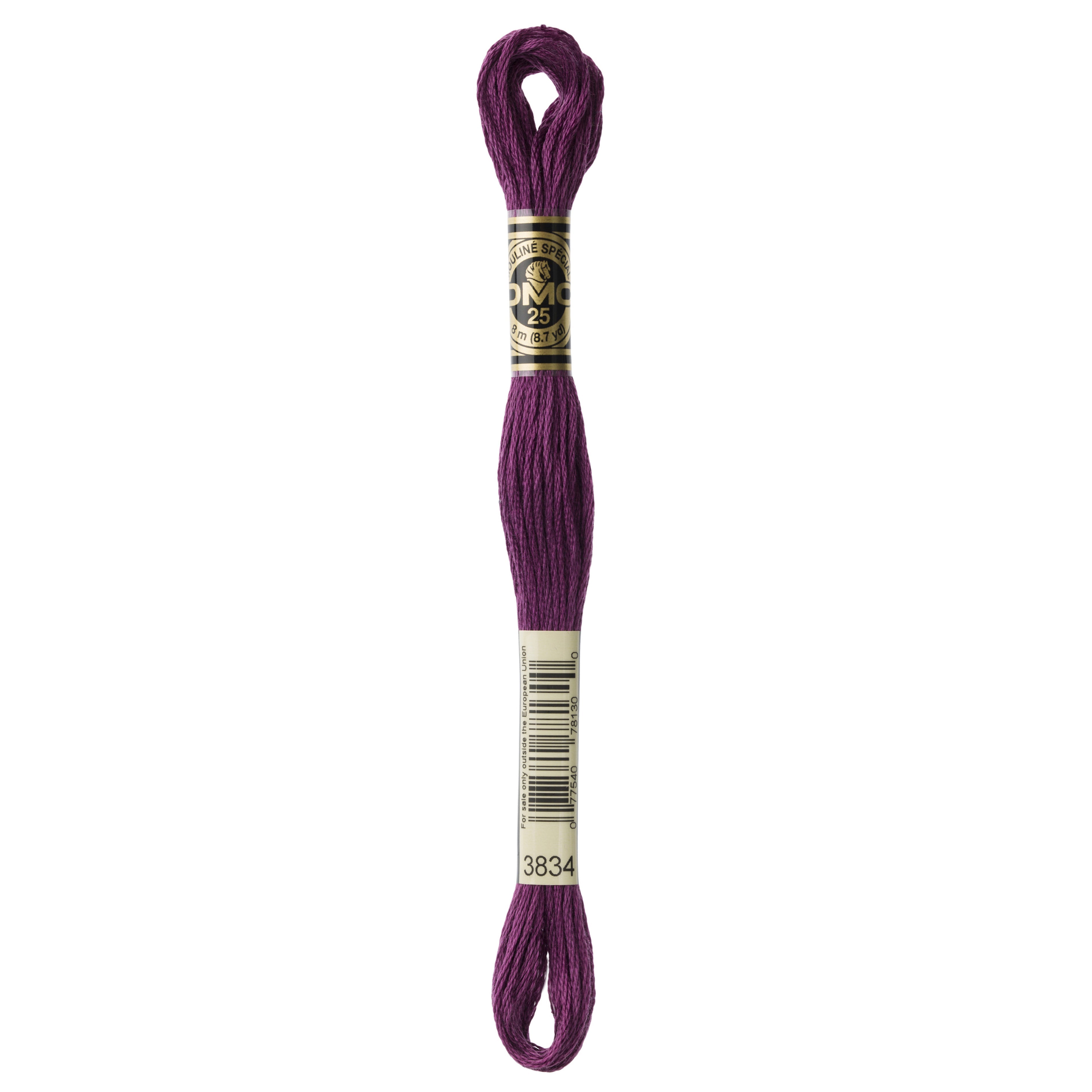 One skein of DMC Mouliné Stranded Cotton thread Colour code 3834