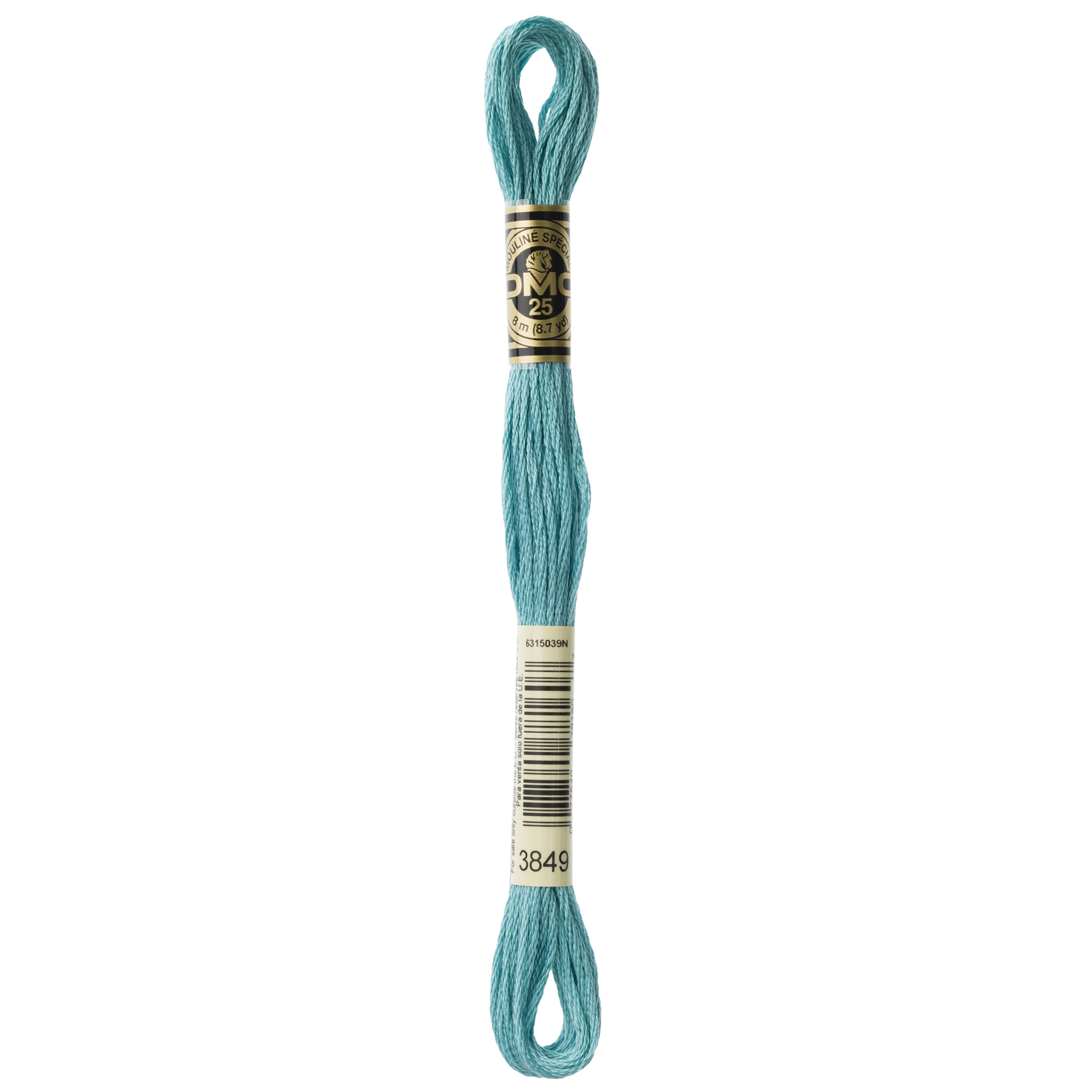 One skein of DMC Mouliné Stranded Cotton thread Colour code 3849