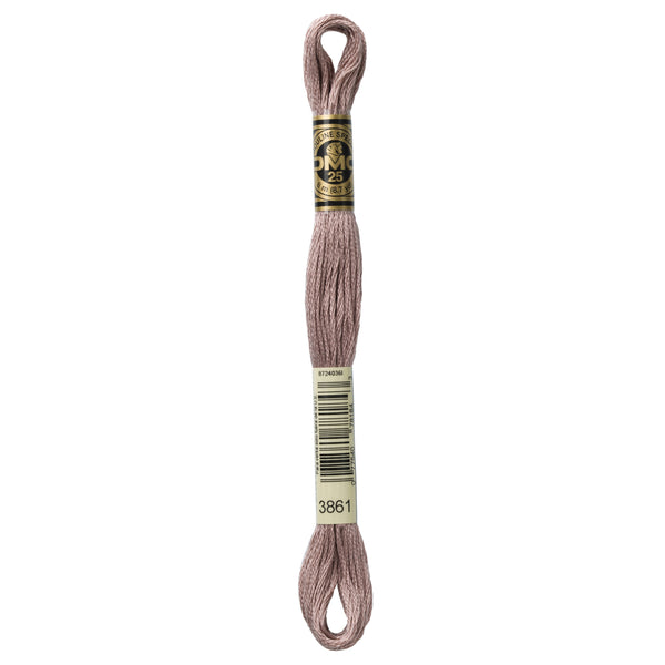 One skein of DMC Mouliné Stranded Cotton thread Colour code 3861