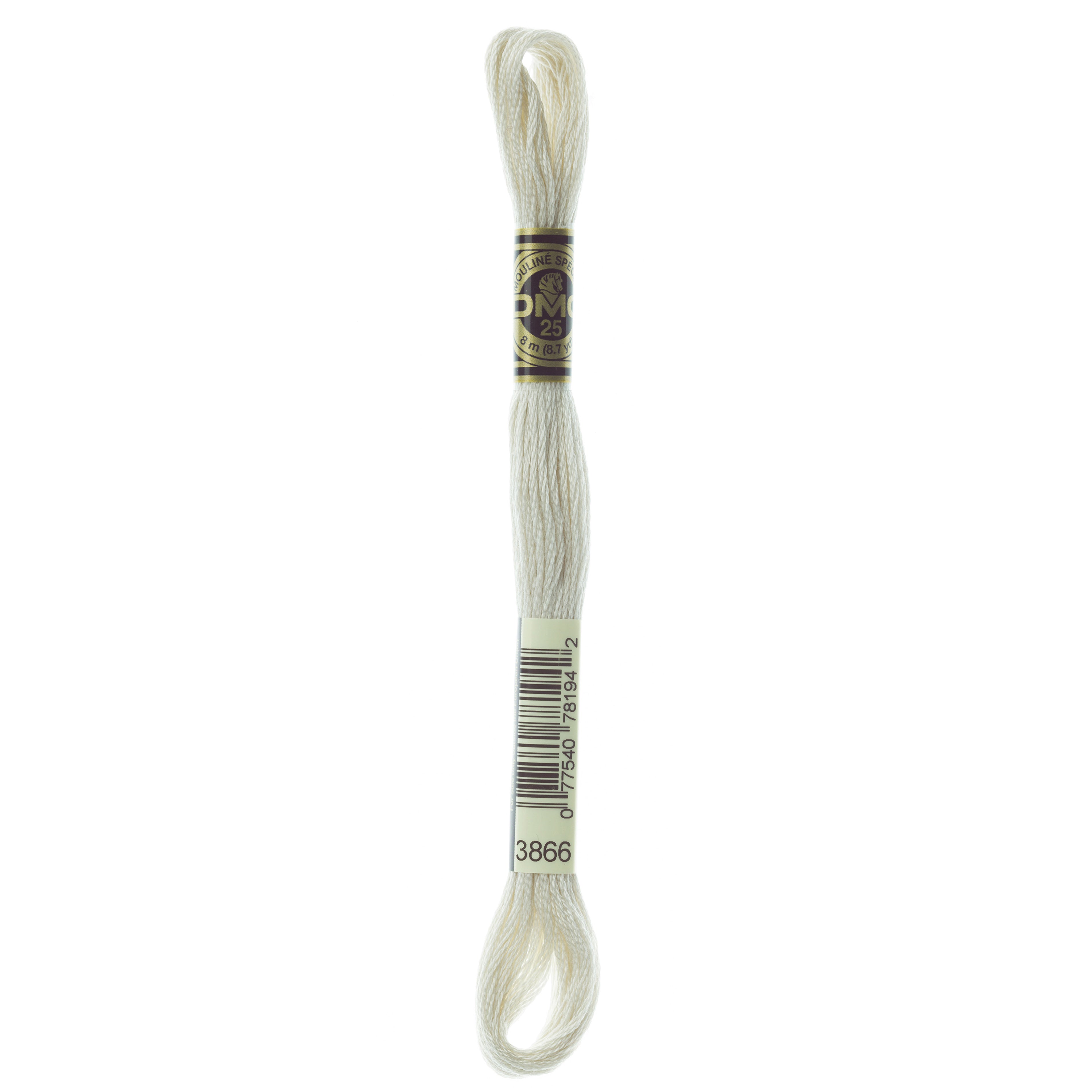 One skein of DMC Mouliné Stranded Cotton thread Colour code 3866