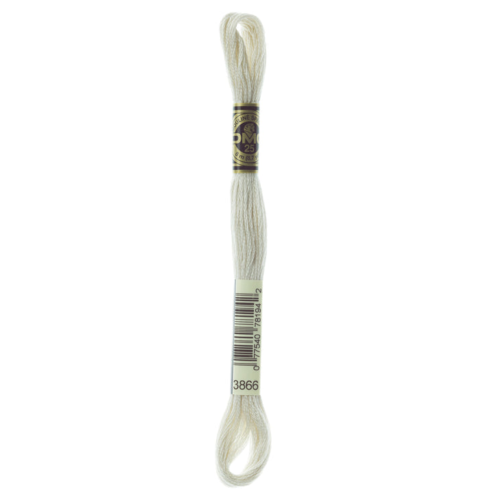 One skein of DMC Mouliné Stranded Cotton thread Colour code 3866