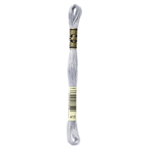 One skein of DMC Mouliné Stranded Cotton thread Colour code 415