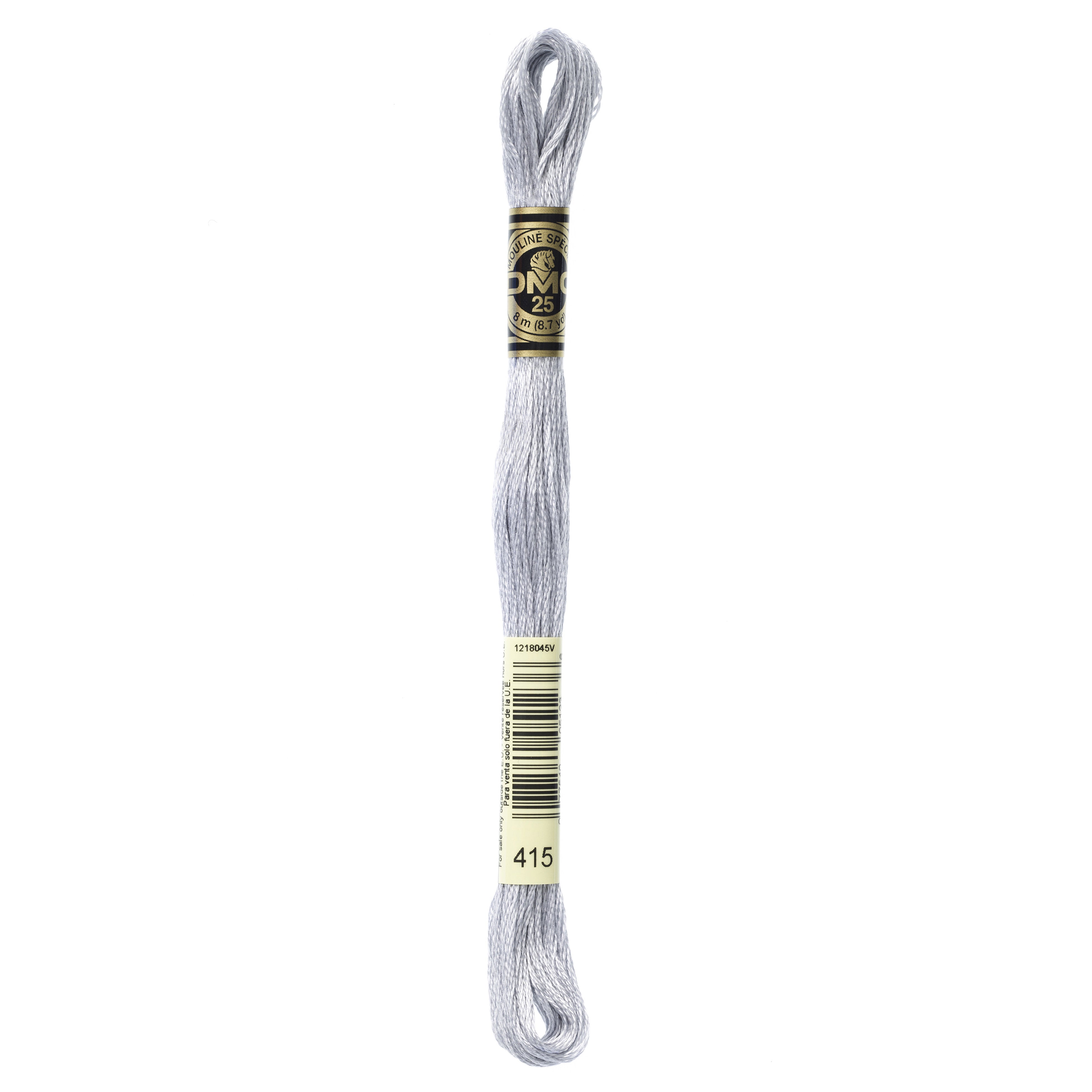 One skein of DMC Mouliné Stranded Cotton thread Colour code 415