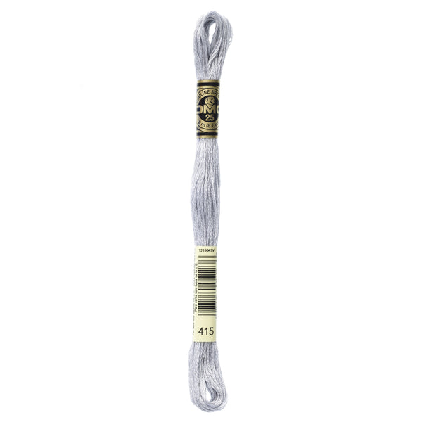 One skein of DMC Mouliné Stranded Cotton thread Colour code 415