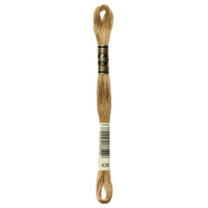 One skein of DMC Mouliné Stranded Cotton thread Colour code 436