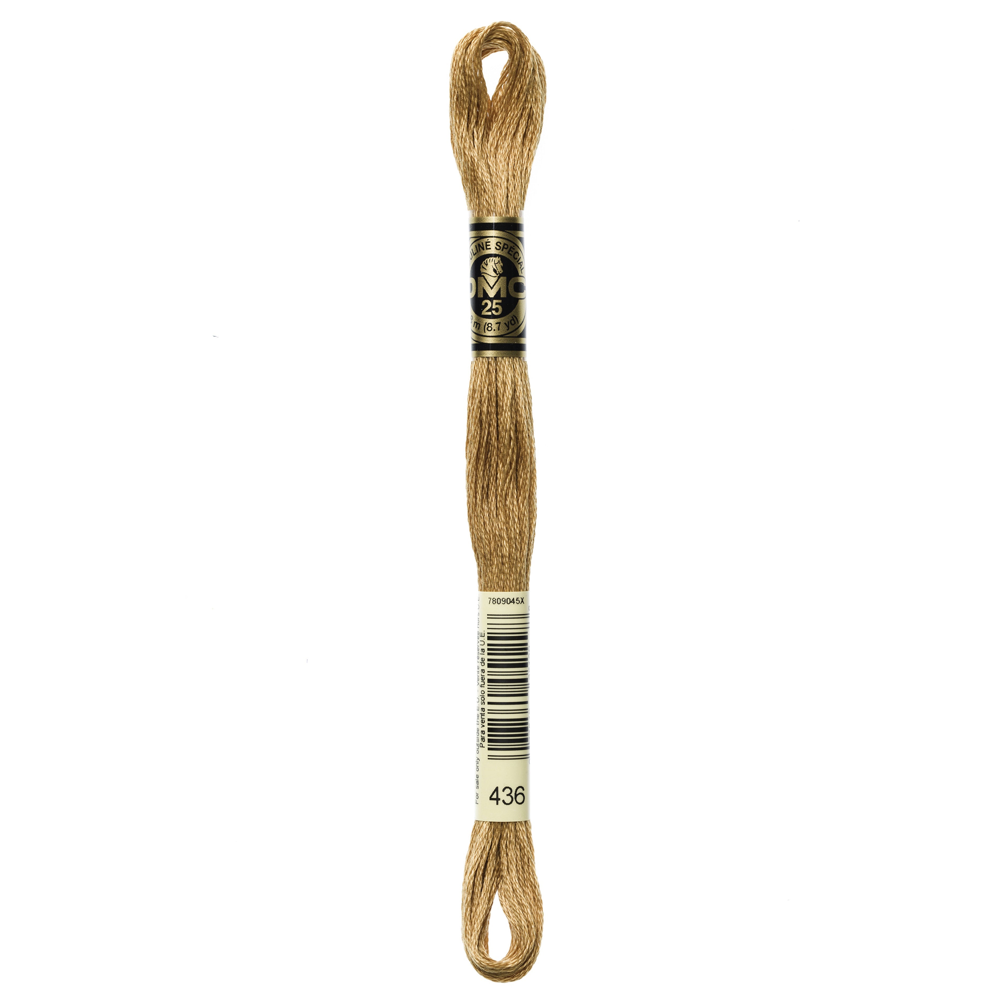 One skein of DMC Mouliné Stranded Cotton thread Colour code 436