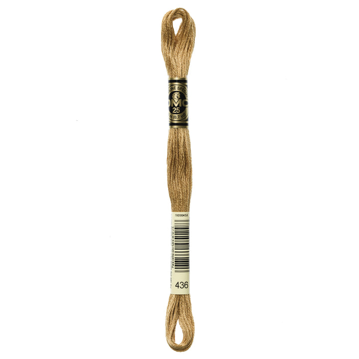 One skein of DMC Mouliné Stranded Cotton thread Colour code 436
