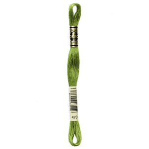 One skein of DMC Mouliné Stranded Cotton thread Colour code 470