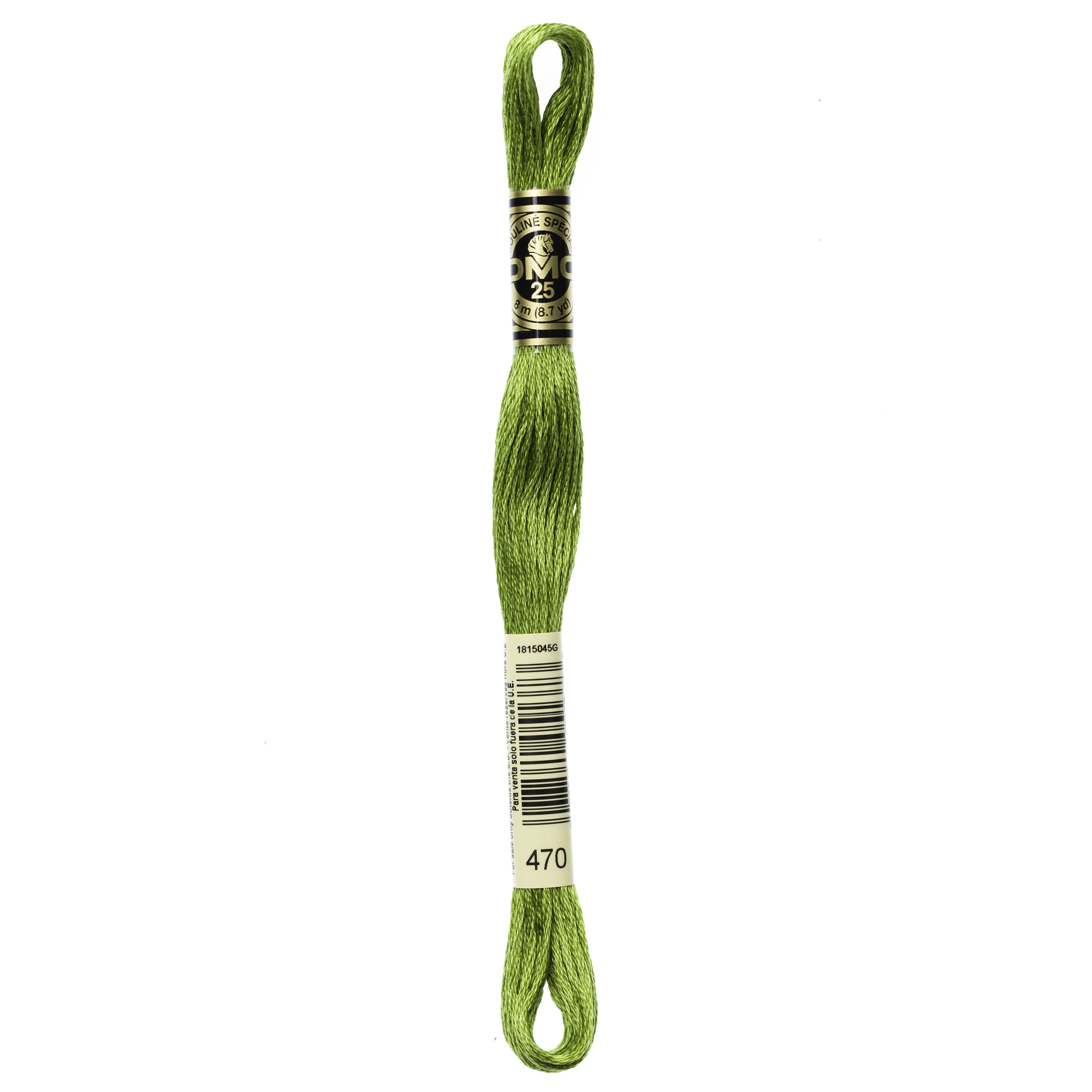 One skein of DMC Mouliné Stranded Cotton thread Colour code 470