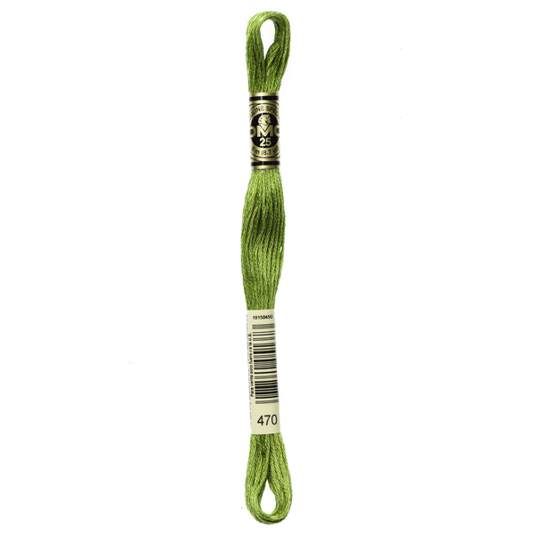 One skein of DMC Mouliné Stranded Cotton thread Colour code 470