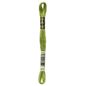 One skein of DMC Mouliné Stranded Cotton thread Colour code 471