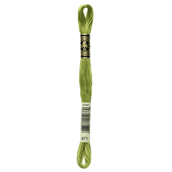One skein of DMC Mouliné Stranded Cotton thread Colour code 471