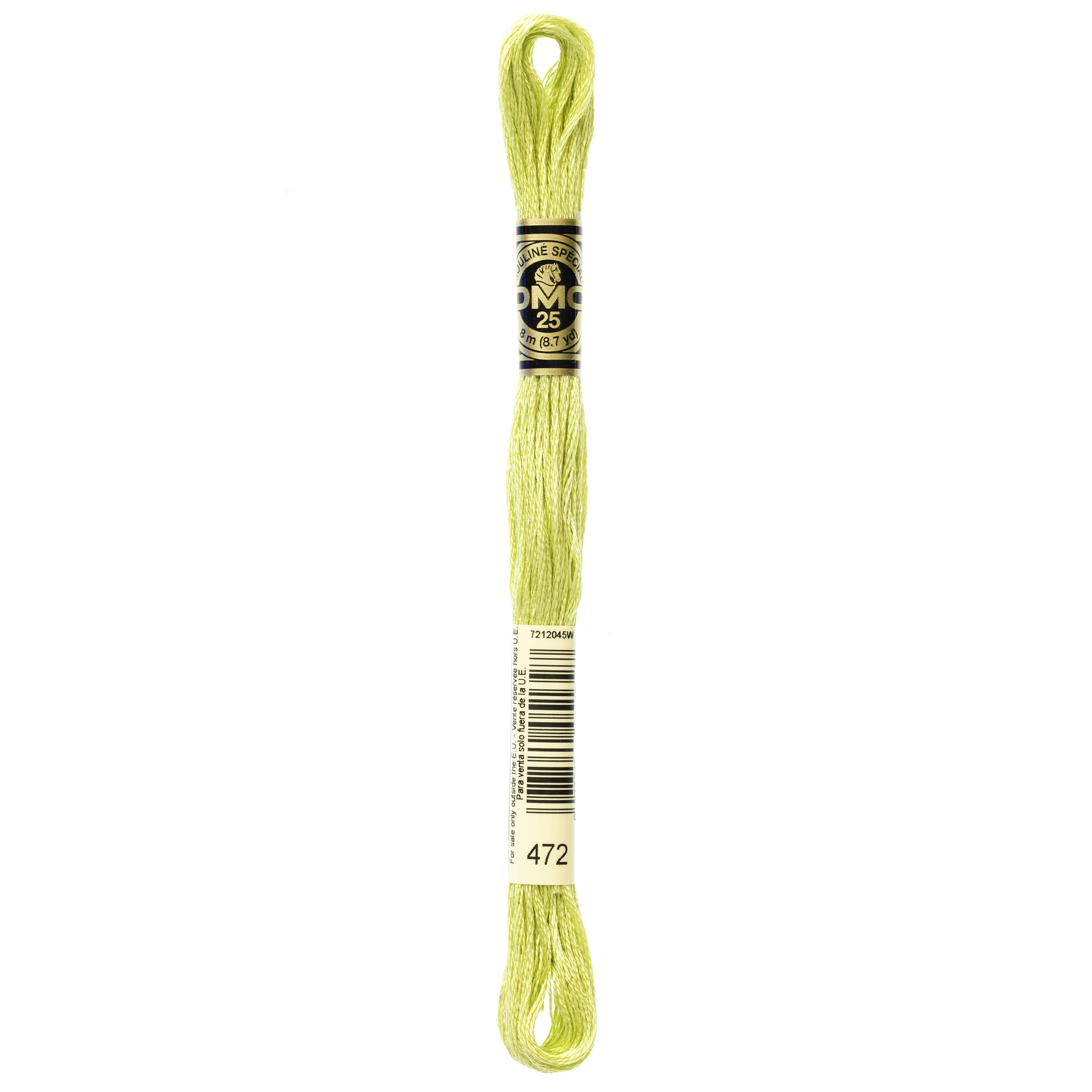 One skein of DMC Mouliné Stranded Cotton thread Colour code 472