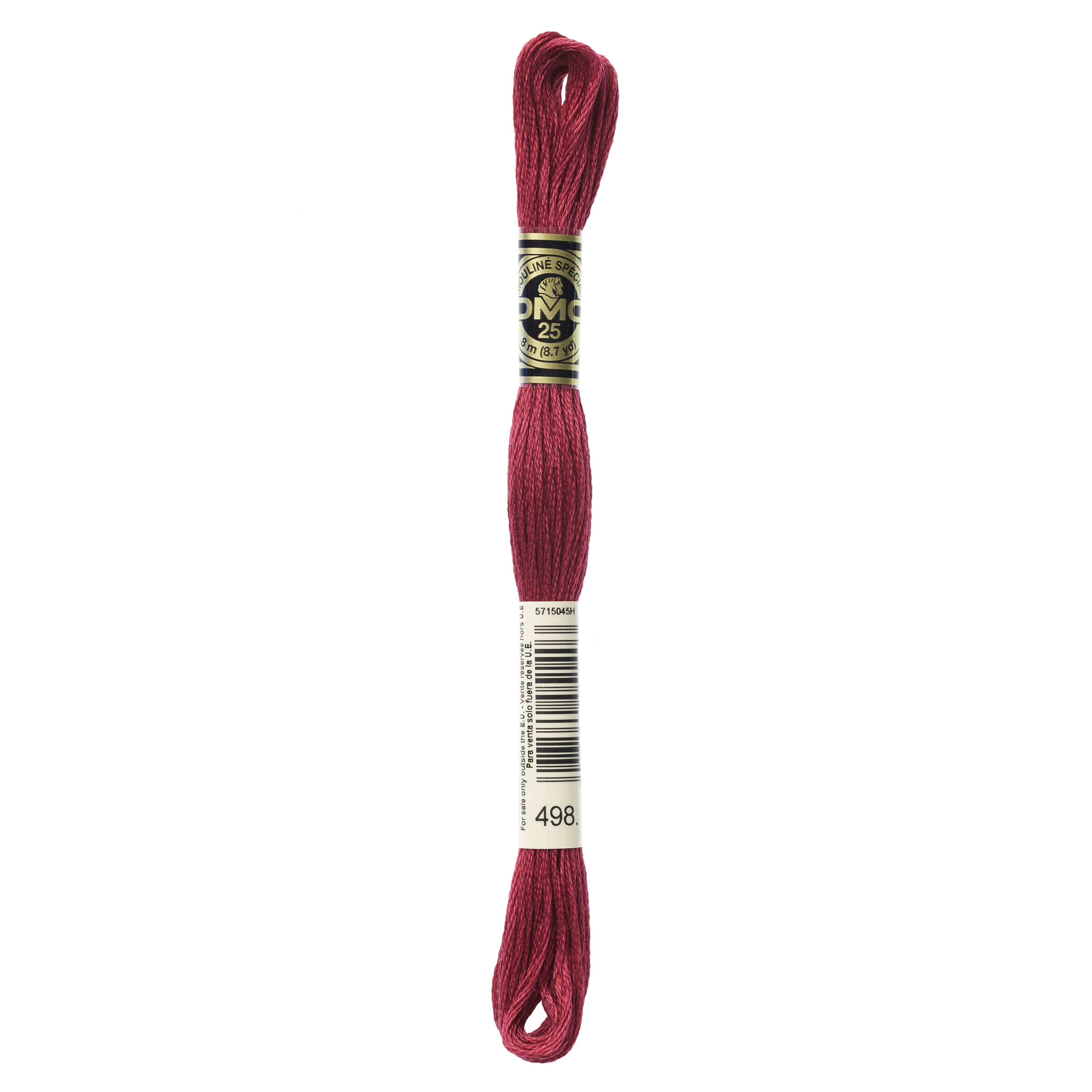 One skein of DMC Mouliné Stranded Cotton thread Colour code 498