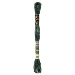 One skein of DMC Mouliné Stranded Cotton thread Colour code 501