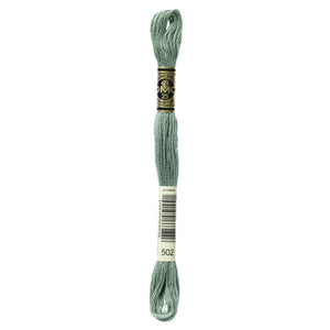 One skein of DMC Mouliné Stranded Cotton thread Colour code 502