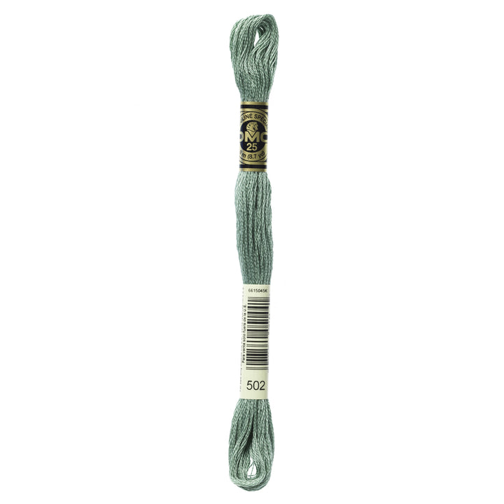 One skein of DMC Mouliné Stranded Cotton thread Colour code 502