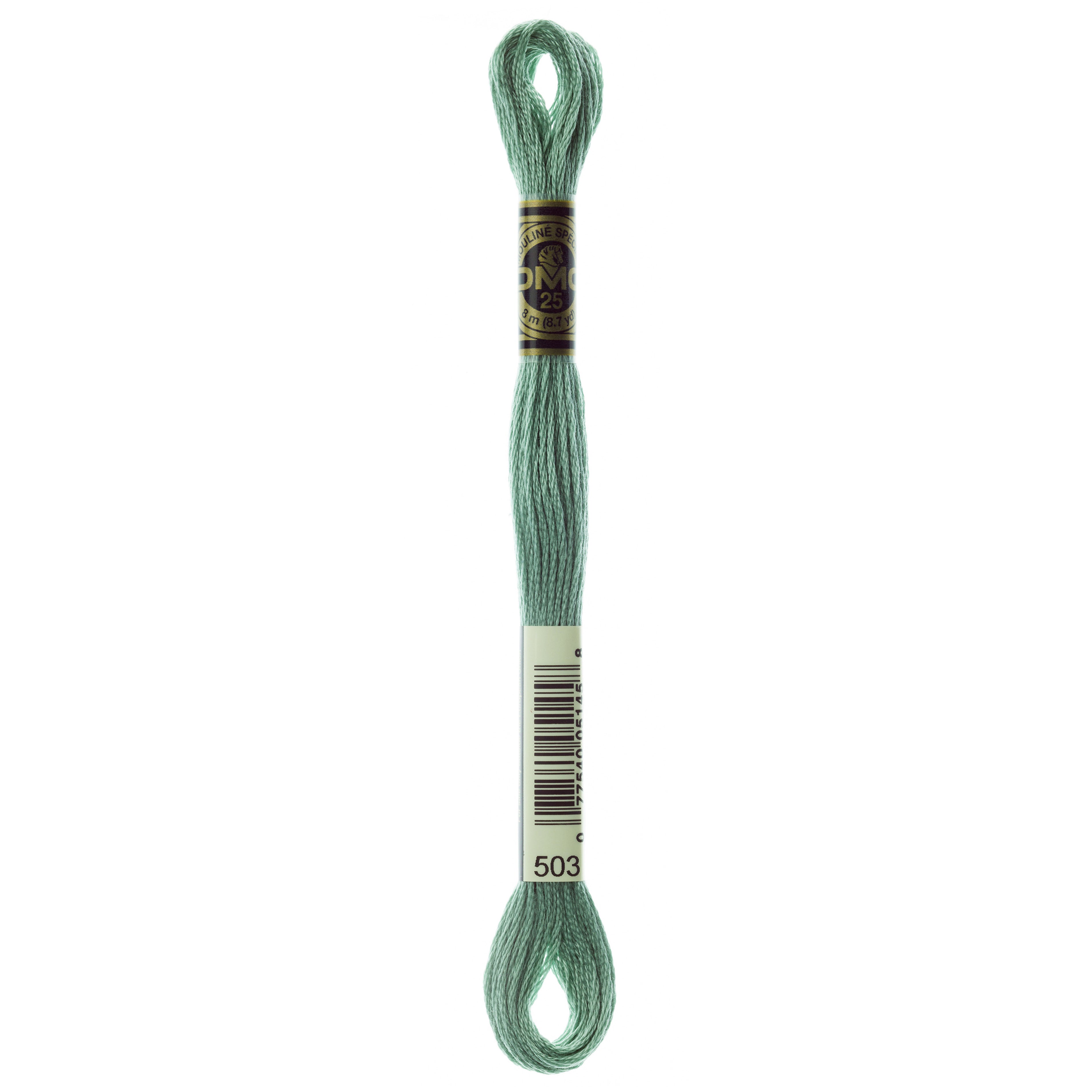 One skein of DMC Mouliné Stranded Cotton thread Colour code 503