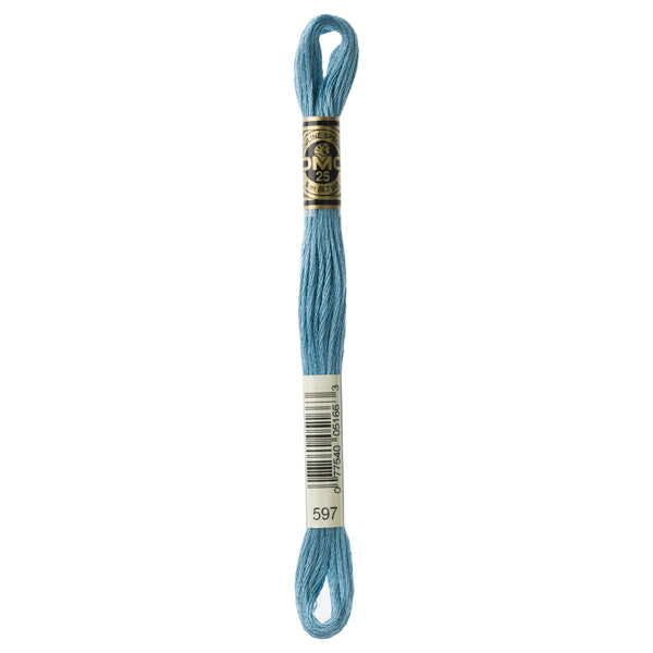 One skein of DMC Mouliné Stranded Cotton thread Colour code 597