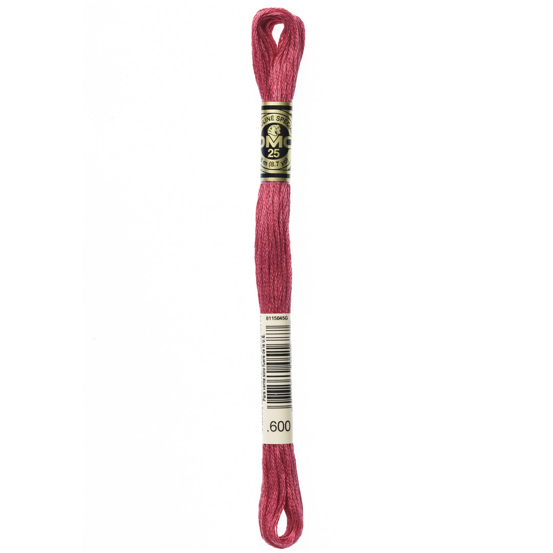 One skein of DMC Mouliné Stranded Cotton thread Colour code 600