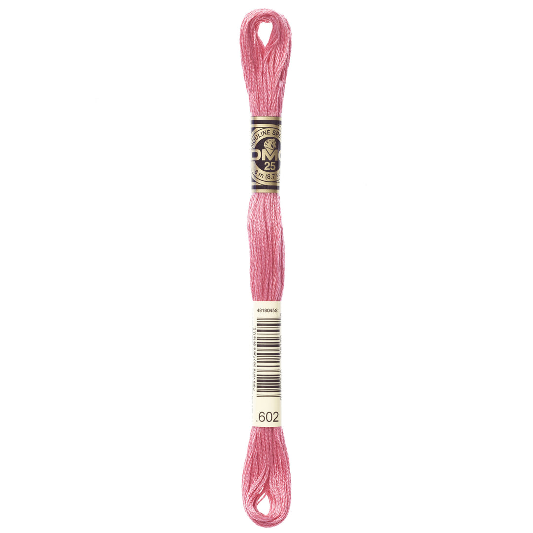 One skein of DMC Mouliné Stranded Cotton thread Colour code 602