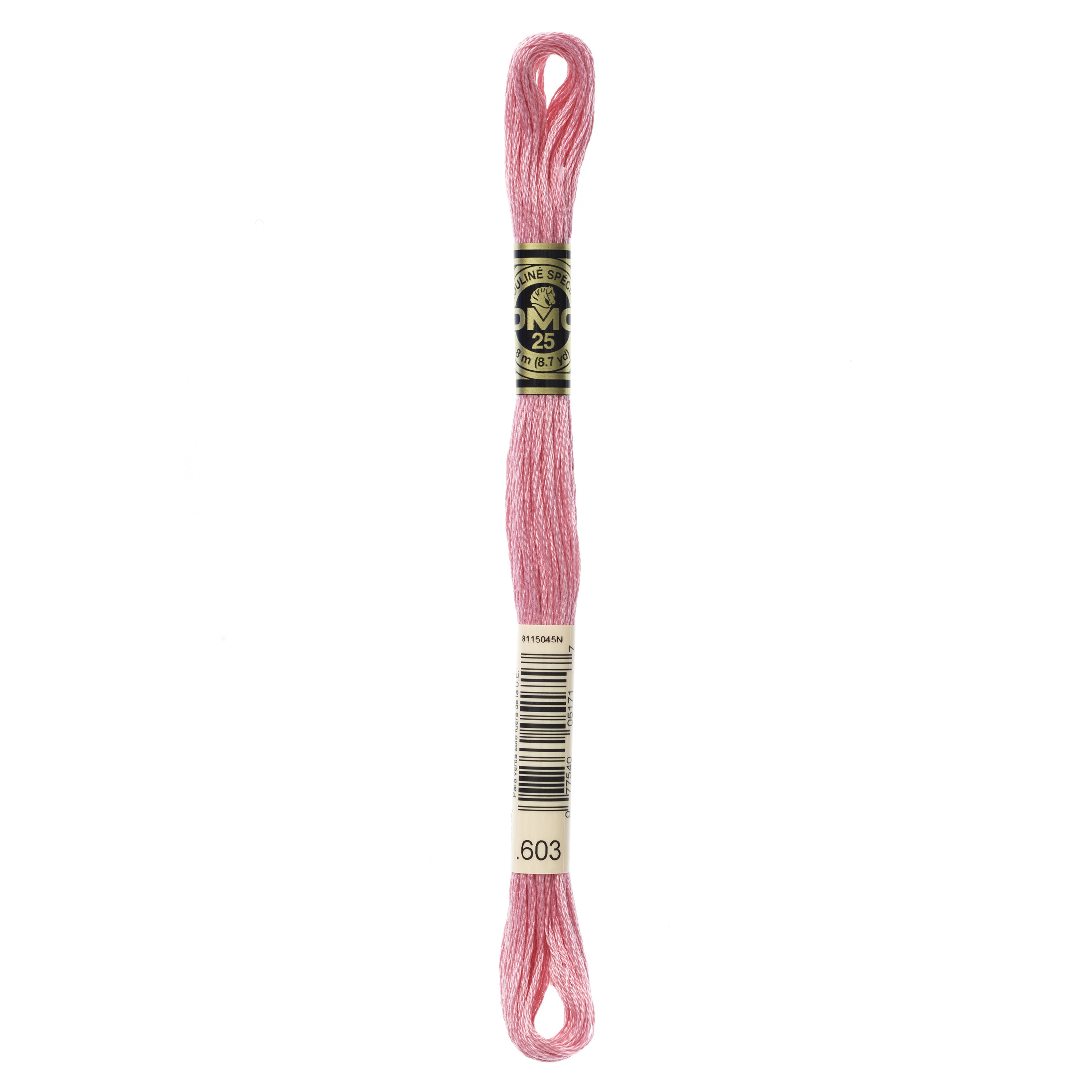 One skein of DMC Mouliné Stranded Cotton thread Colour code 603