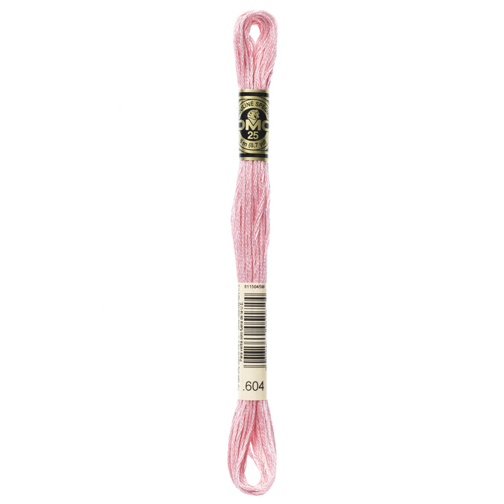One skein of DMC Mouliné Stranded Cotton thread Colour code 604