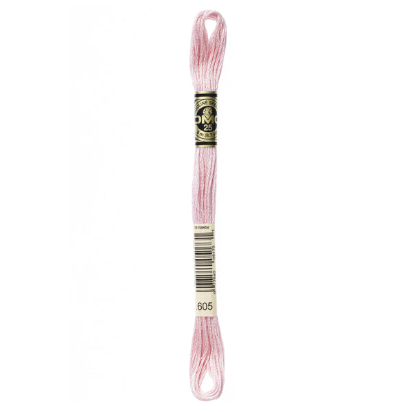 One skein of DMC Mouliné Stranded Cotton thread Colour code 605