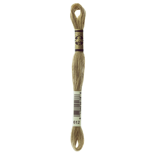 One skein of DMC Mouliné Stranded Cotton thread Colour code 612