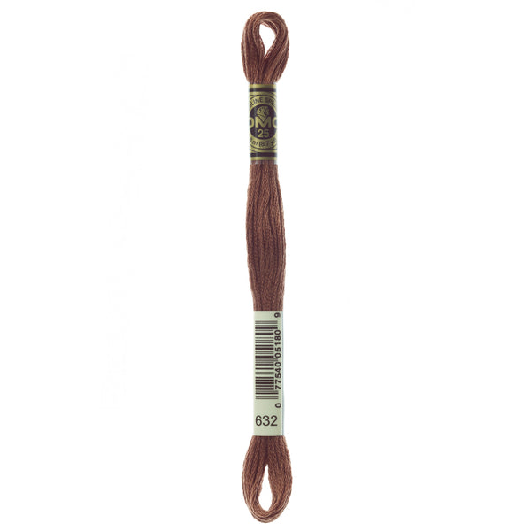 One skein of DMC Mouliné Stranded Cotton thread Colour code 632