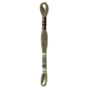 One skein of DMC Mouliné Stranded Cotton thread Colour code 642