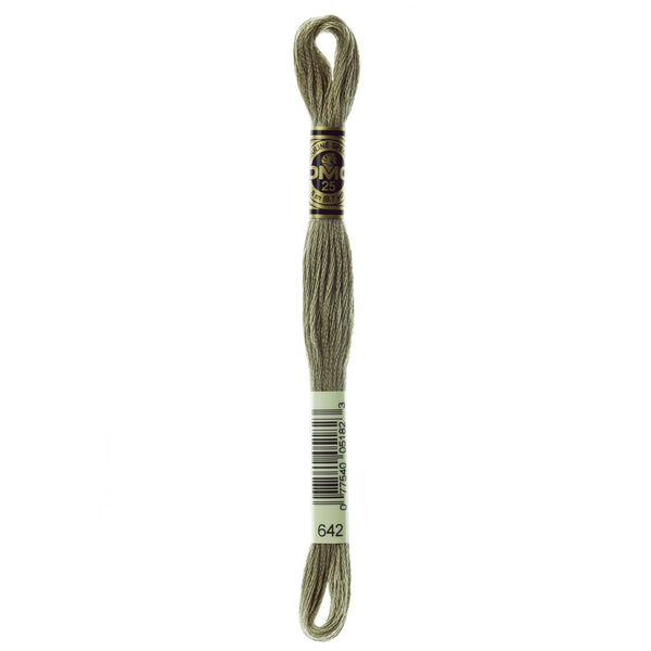 One skein of DMC Mouliné Stranded Cotton thread Colour code 642