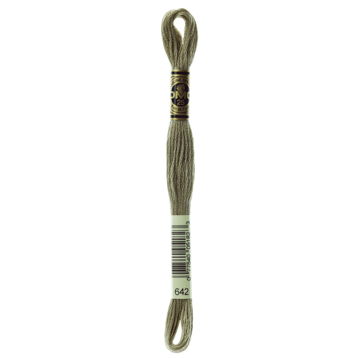 One skein of DMC Mouliné Stranded Cotton thread Colour code 642