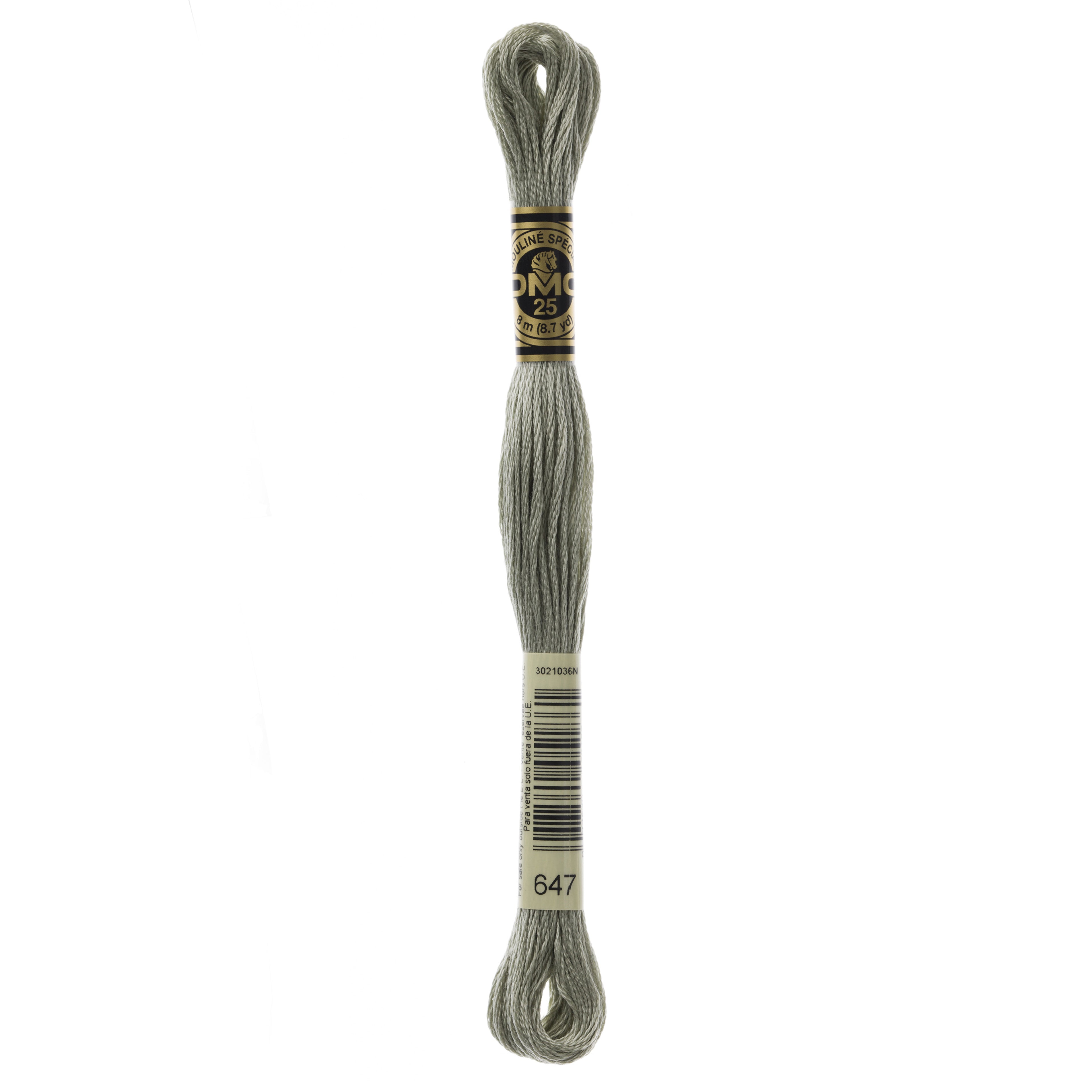 One skein of DMC Mouliné Stranded Cotton thread Colour code 647