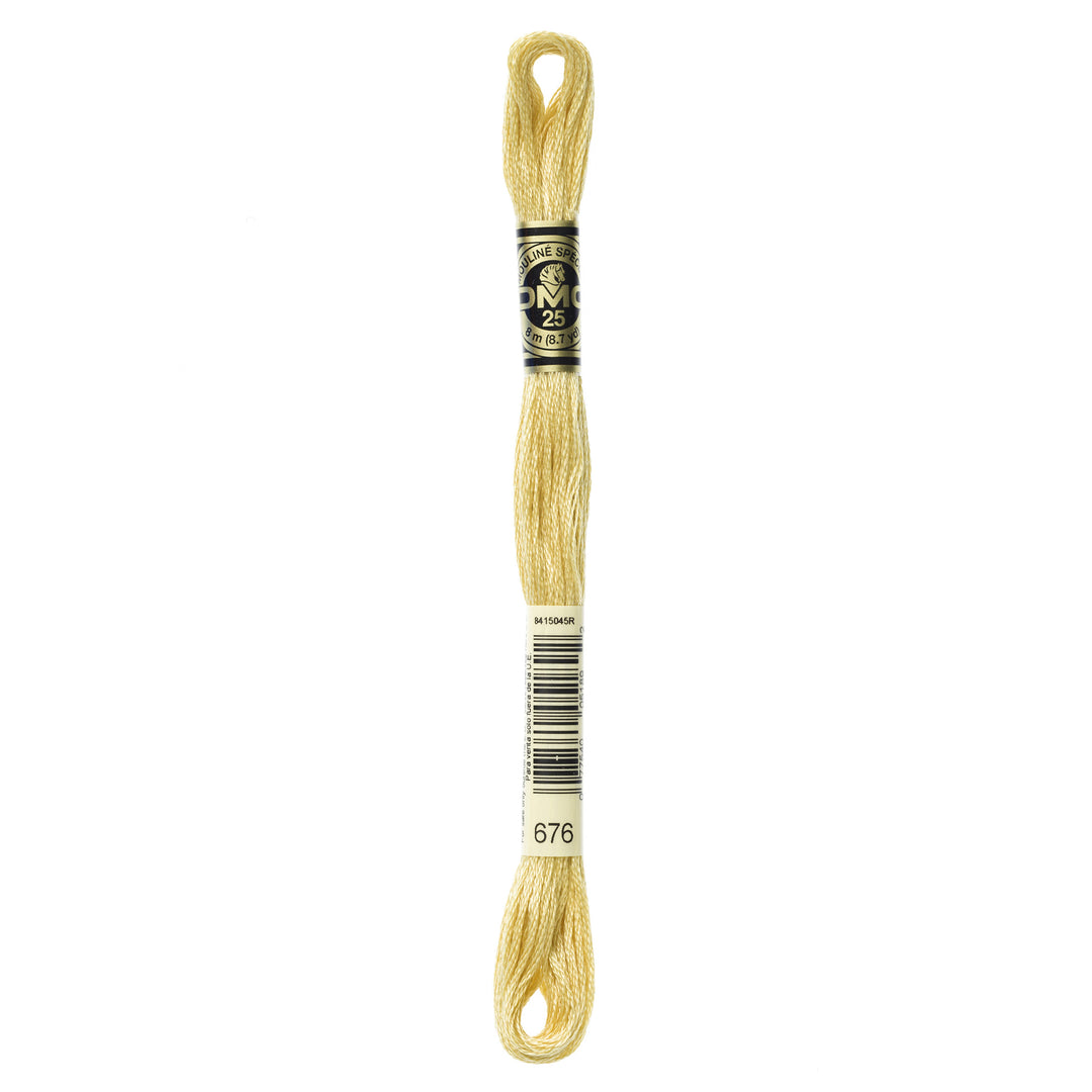 One skein of DMC Mouliné Stranded Cotton thread Colour code 676