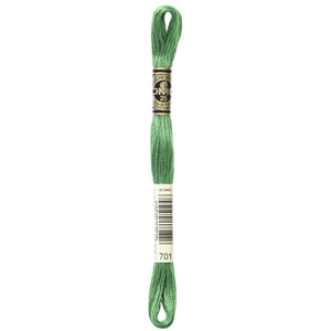 One skein of DMC Mouliné Stranded Cotton thread Colour code 701