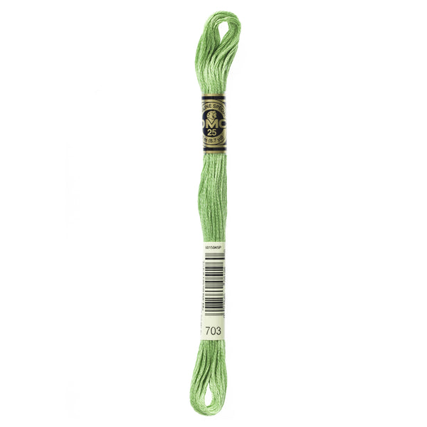 One skein of DMC Mouliné Stranded Cotton thread Colour code 703