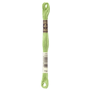 One skein of DMC Mouliné Stranded Cotton thread Colour code 704