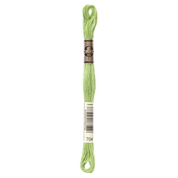 One skein of DMC Mouliné Stranded Cotton thread Colour code 704