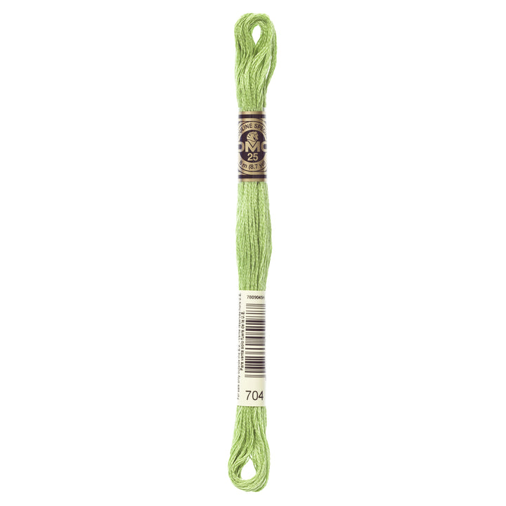 One skein of DMC Mouliné Stranded Cotton thread Colour code 704