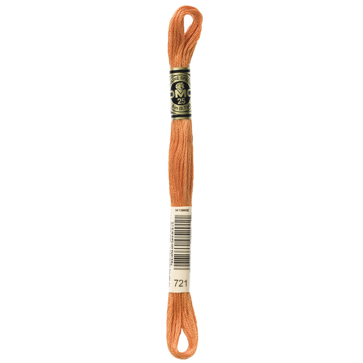 One skein of DMC Mouliné Stranded Cotton thread Colour code 721