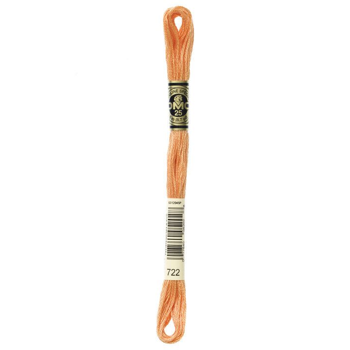 One skein of DMC Mouliné Stranded Cotton thread Colour code 722