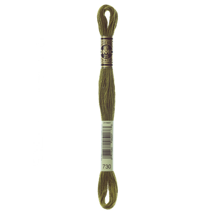 One skein of DMC Mouliné Stranded Cotton thread Colour code 730