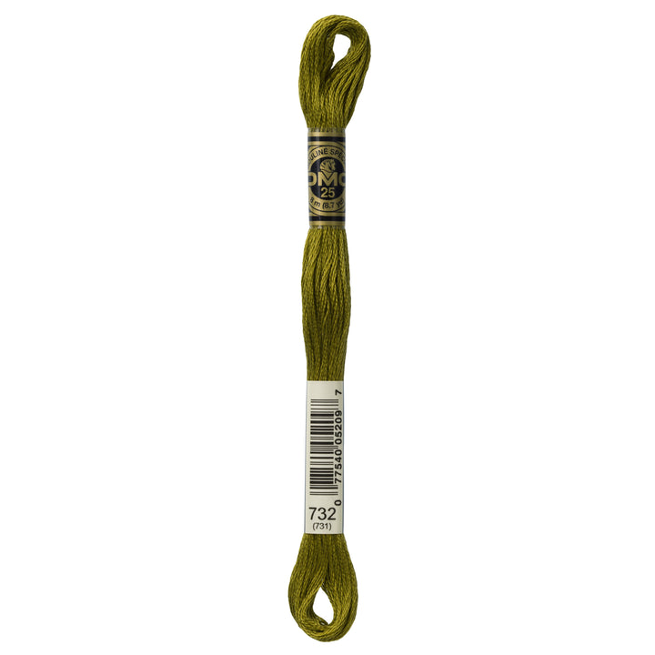 One skein of DMC Mouliné Stranded Cotton thread Colour code 732
