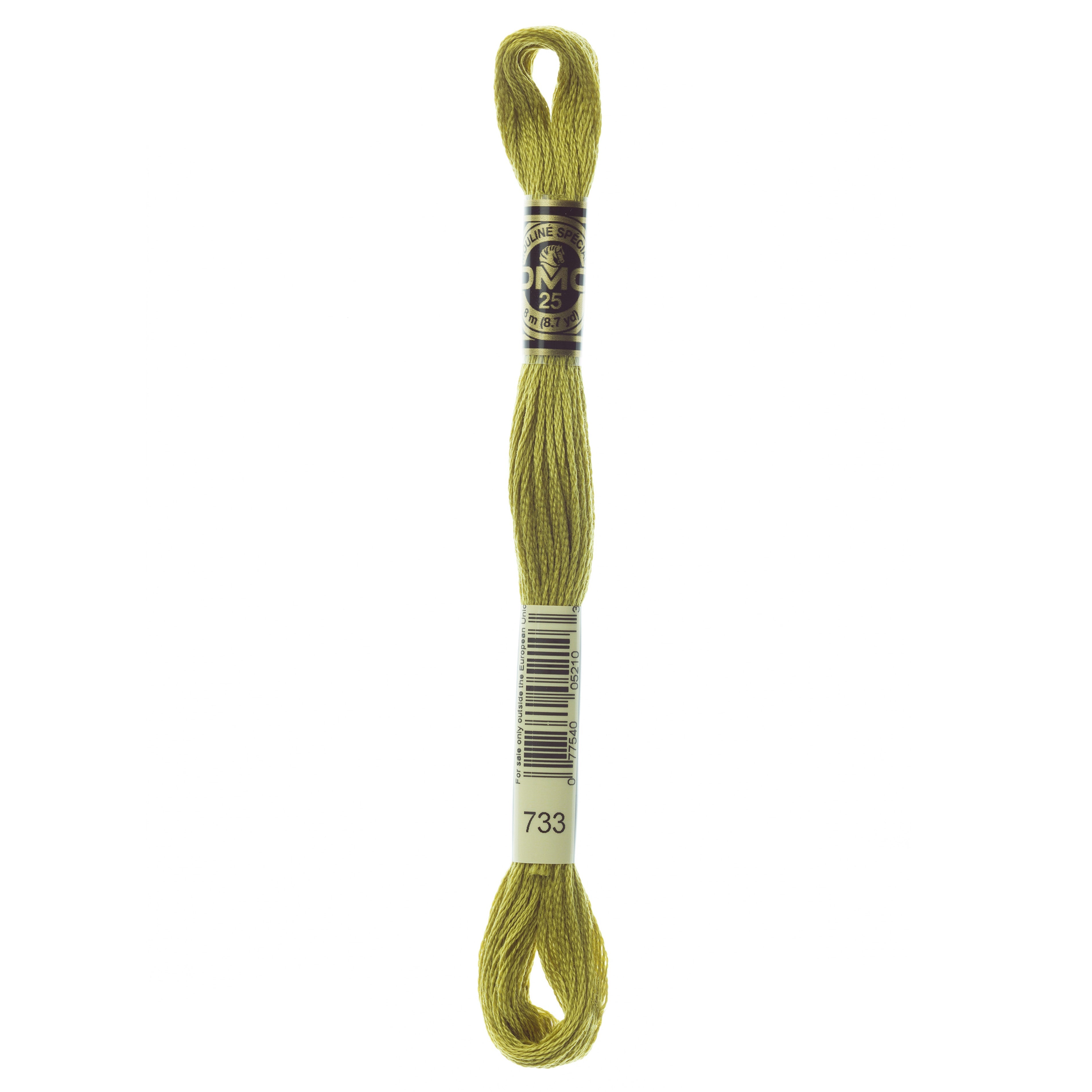 One skein of DMC Mouliné Stranded Cotton thread Colour code 733