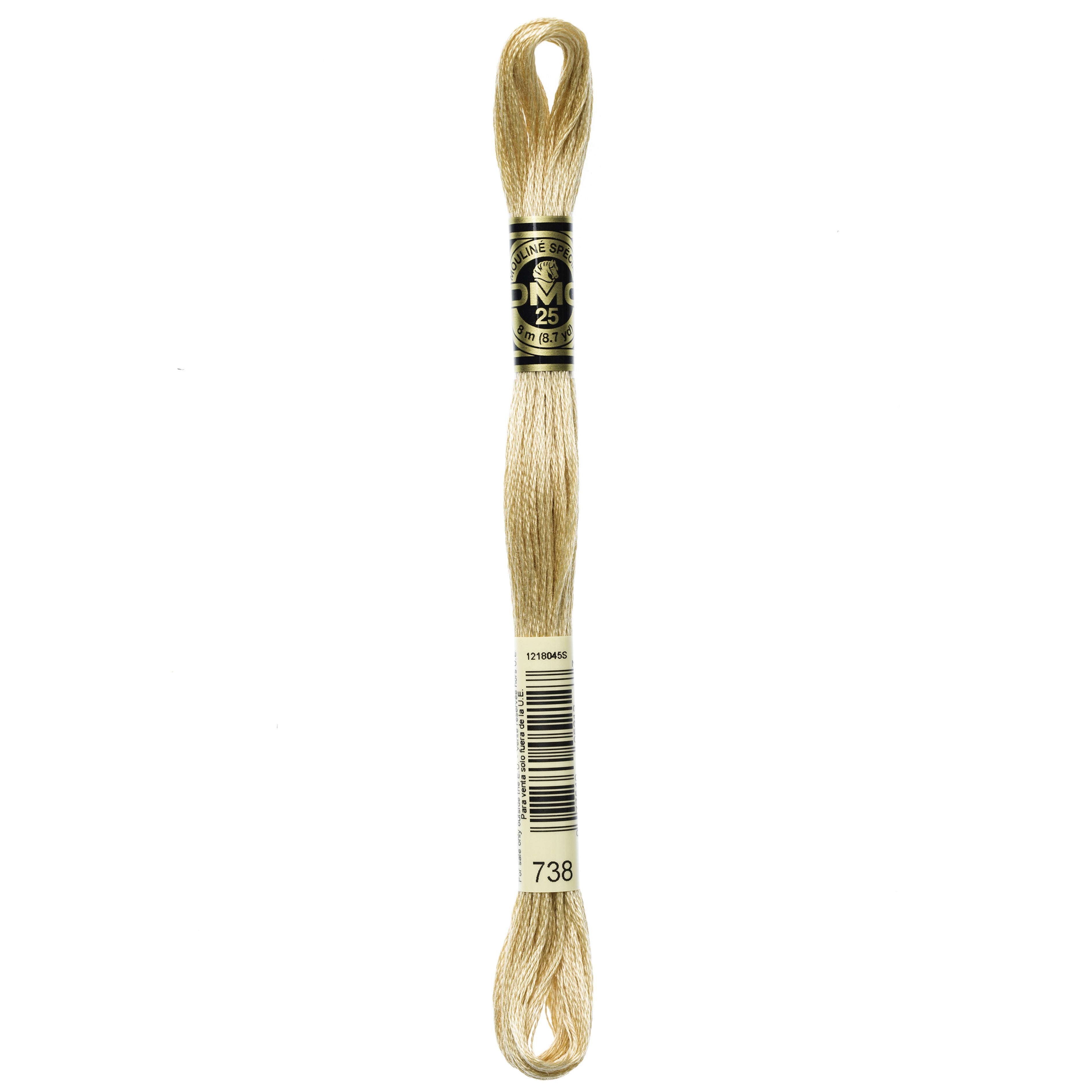 One skein of DMC Mouliné Stranded Cotton thread Colour code 738