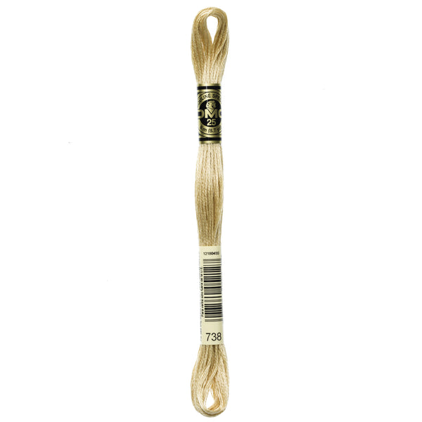 One skein of DMC Mouliné Stranded Cotton thread Colour code 738