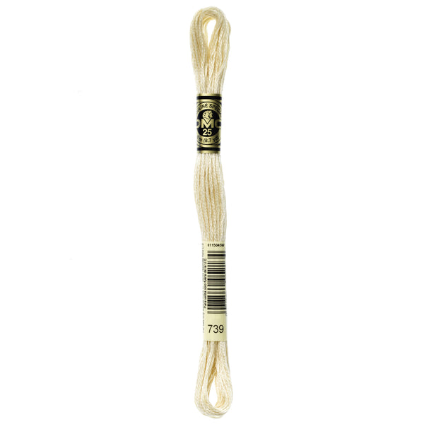 One skein of DMC Mouliné Stranded Cotton thread Colour code 739